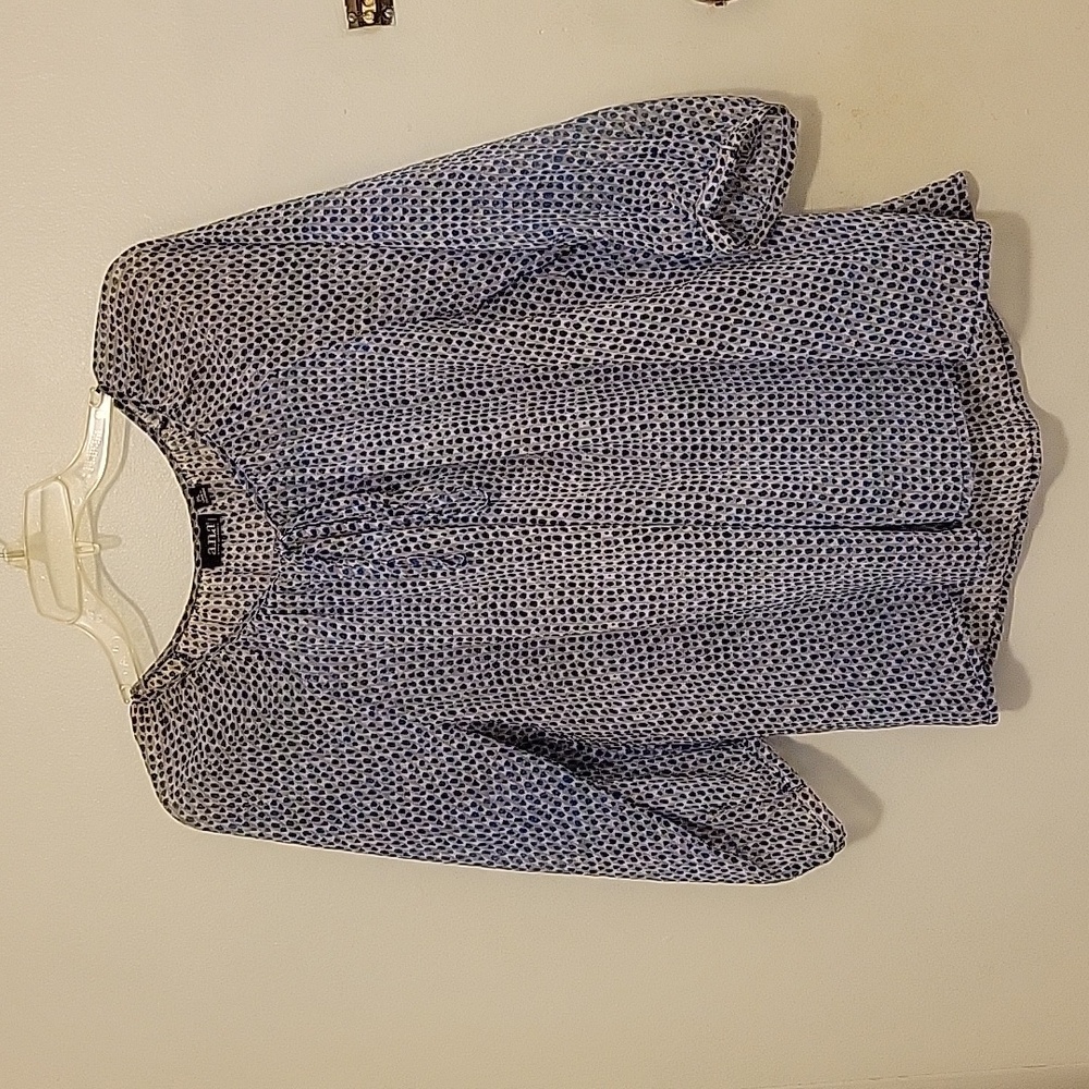 Blue printed poet blouse